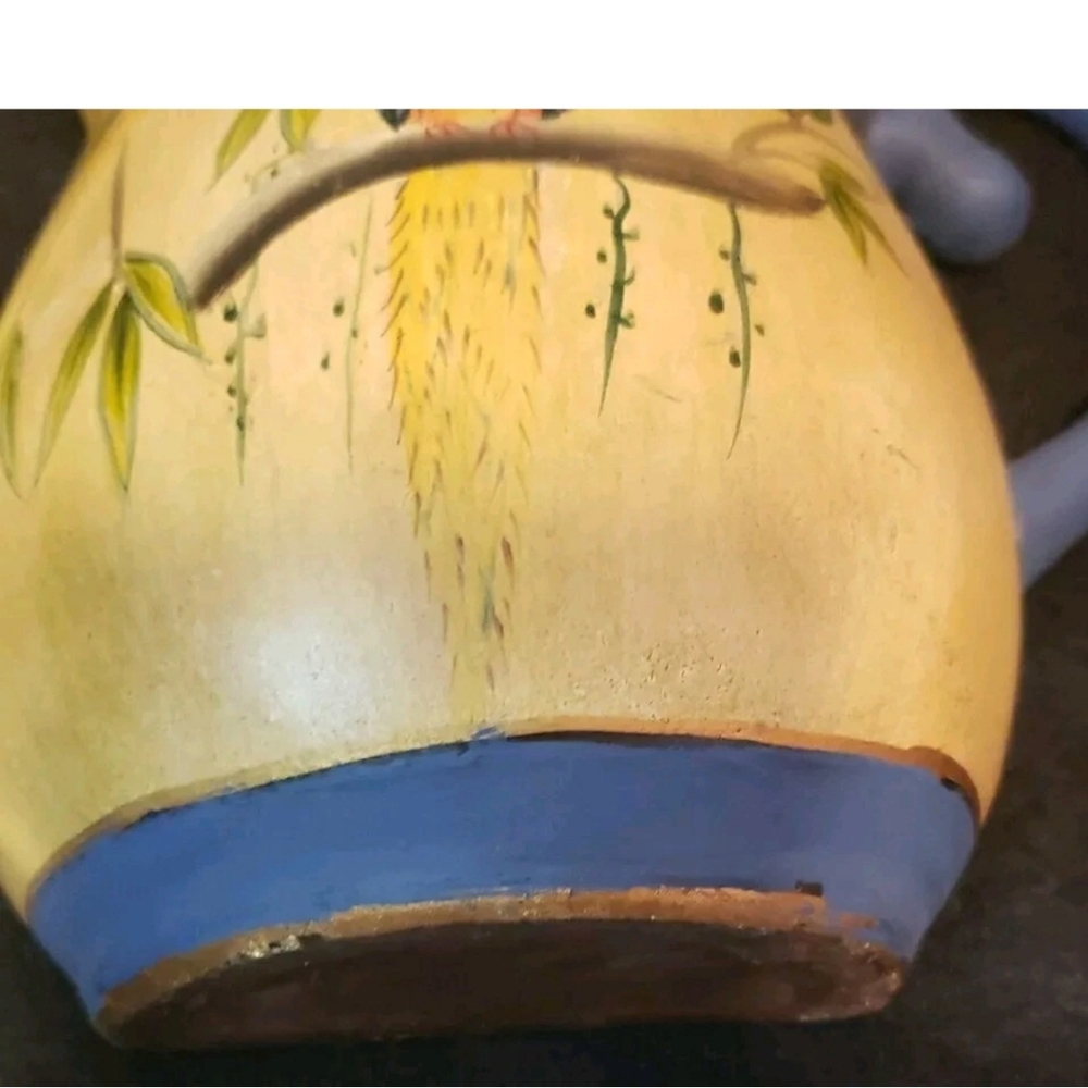 Vintage Chalkware Hand Painted Bird Pitcher Wall Pockets Set Of 2 - Picture 6 of 7